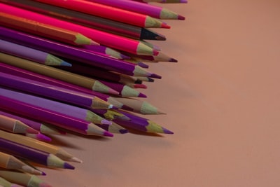 Purple green and pink pencil
